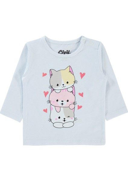 Civil Baby Kız Bebek Sweatshirt 6-18 Ay Beyaz