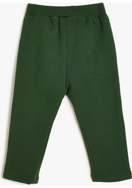 Jogger Eşofman Altı Beli Bağcıklı Aplike Detaylı Hayvan Baskılı Cepli Pamuklu fiyatları