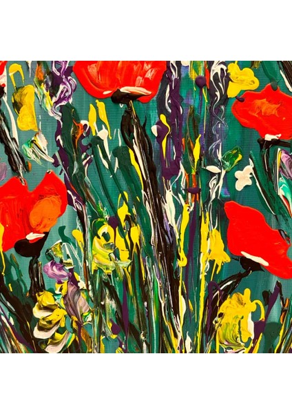 Yağlı Boya Gelincik Çiçeği Tablo 50 x 70CM