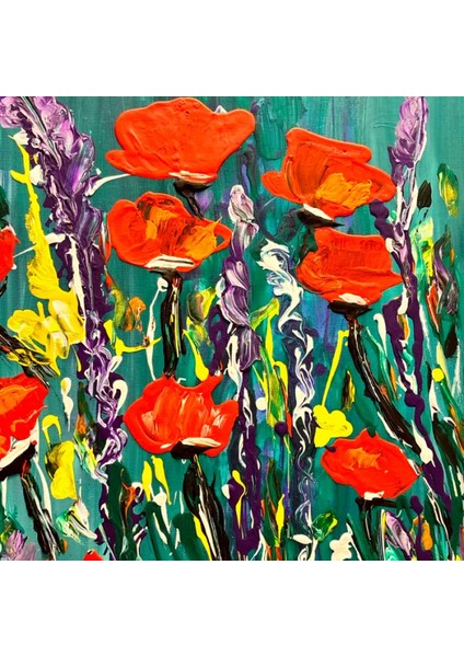 Yağlı Boya Gelincik Çiçeği Tablo 50 x 70CM