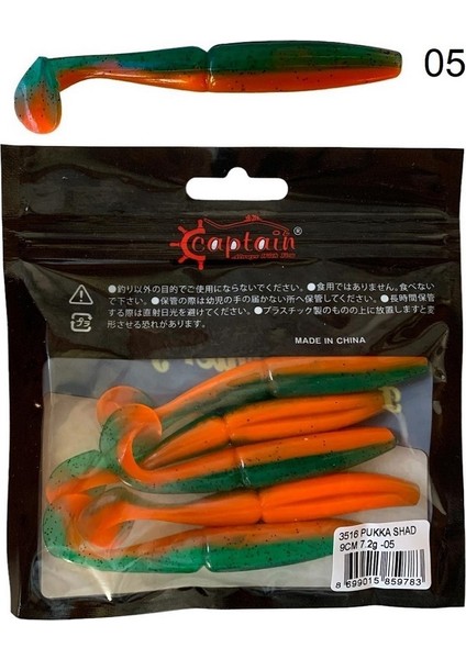 3516 Pukka Shad 9cm 7.2gr 5'li Paket Silikon Yem fiyatları