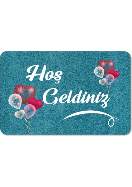 M&H Quality Dijital Baskılı  Kapı Önü Paspas Çiçek Desenli Hoş Geldiniz Yazılır Ev Içi ve Dışı Banyo Mutfak Çocuk Odası Için kullanılabilir