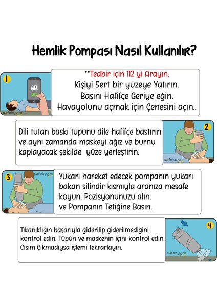 Safetypro – Hemlik (Heimlich) Manevrası Pompası Otomatik Boğulma Kurtarma Cihazı