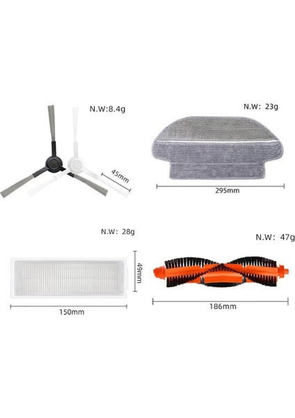 Xiaomi Için Yedek Parçalar Rulo Fırça Yan Fırça Hepa Filtresi (Yurt Dışından)
