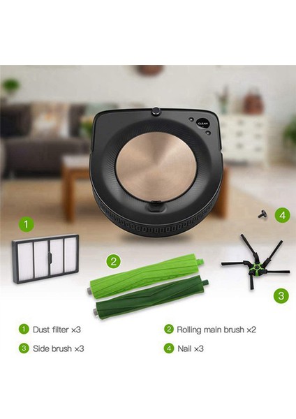 Irobot Roomba S9 (9150) S9+ S9 Plus Ana Yan Fırça Hepa Filtresi Için (Yurt Dışından)