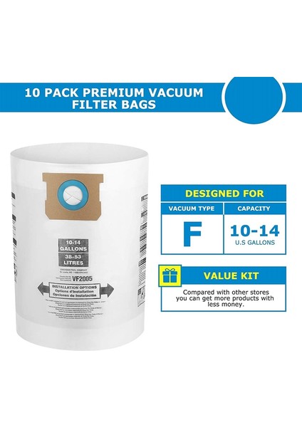 Mağaza Vac Çantaları Için 9066100, 90661 Tip E Yedek Filtre Torbaları 10 Adet (Yurt Dışından) fiyatları
