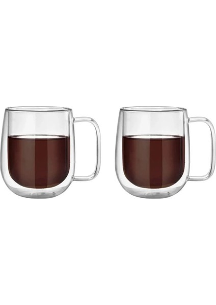 Çift Cidarlı Borosilikat Cam Nescafe,latte,filtre Kahve,süt,bitki Çayı Kupası 350 ml 2 ADET-2768