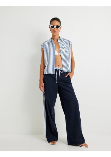 x Sima Tarkan - Kolsuz Gömlek Cep Detaylı Viskon Kumaş indirimleri