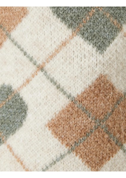 Triko Süveter V Yaka Jakarlı Kolsuz fırsatları