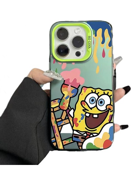 Renkli Gümüş Yeşil Spongebob Grafiti Telefon Kılıfı (Yurt Dışından)