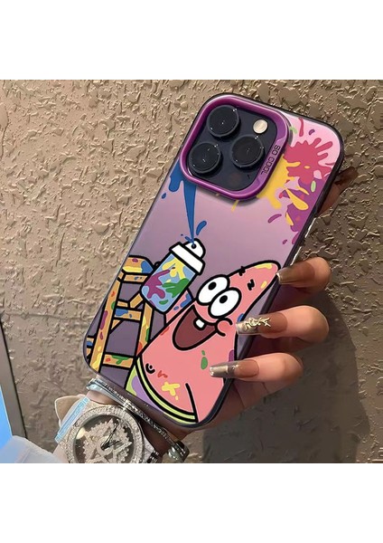 Renkli Gümüş Mor Patrick Graffiti Telefon Kılıfı (Yurt Dışından)