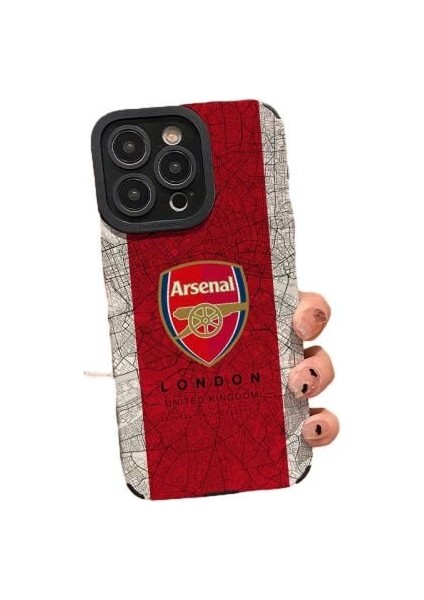 Taş Desenli Arsenal Rozetli Futbol Takımı Telefon Kılıfı (Yurt Dışından)