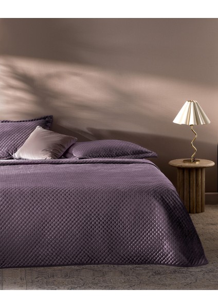 Boulogne Çift Kişilik Yatak Örtüsü - Mürdüm