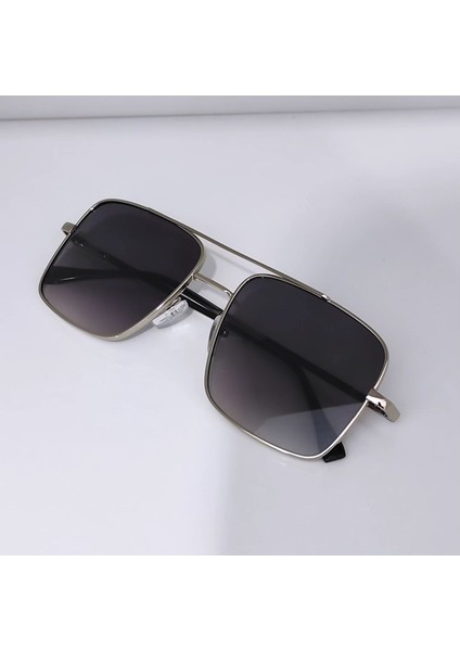 Pilot Model Güneş Gözlüğü Siyah Cam Gümüş Çerçeve