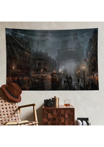 Steampunk Paris Duvar Örtüsü - 100 Cm X 135 Cm