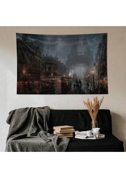 Steampunk Paris Duvar Örtüsü - 100 Cm X 135 Cm