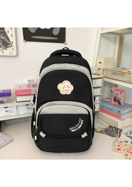 Kızların Okul Çantaları, Retro Kontrast Renkli Ortaokul Öğrenci Sırt Çantaları, Kolej Tarzı Büyük Kapasiteli Gündelik Sırt Çantaları (Yurt Dışından)
