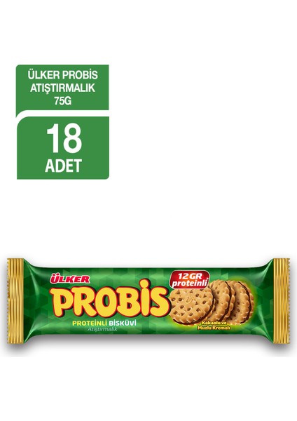 Probis Atıştırmalık Bisküvi 75 gr 18'li