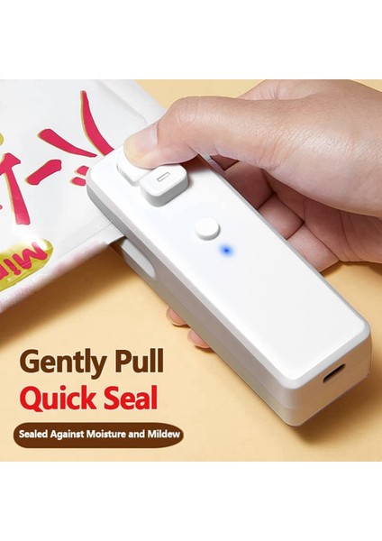 Mini El Vakumlama Makinesi USB Şarj Edilebilir Taşınabilir Gıda Torbası Mühürleyen, 2'si 1 Arada Isı Yalıtım Makinesi ve Çantalar Için Kesici (Yurt Dışından)