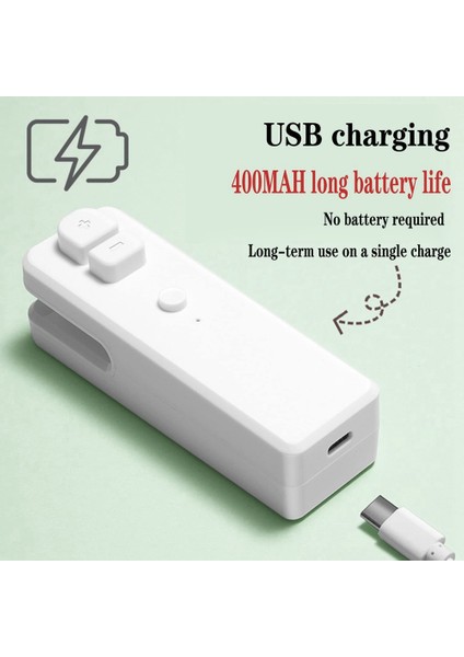 Mini El Vakumlama Makinesi USB Şarj Edilebilir Taşınabilir Gıda Torbası Mühürleyen, 2'si 1 Arada Isı Yalıtım Makinesi ve Çantalar Için Kesici (Yurt Dışından)