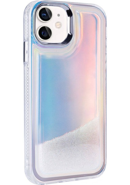 Apple iPhone 12 Kılıf Airbagli Renkli Arka Yüzey Boncuk Tasarımlı Zore Kumul Kapak-Pembe