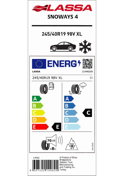 245/40R19 98V Xl Snoways 4 Kış Lastiği (Üretim YILI:2024) fiyatları