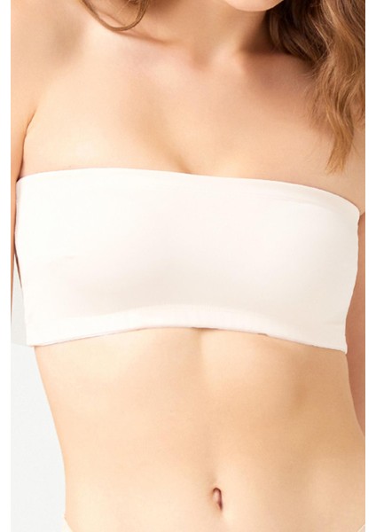 Krem Straplez Crop Top Büstiyer