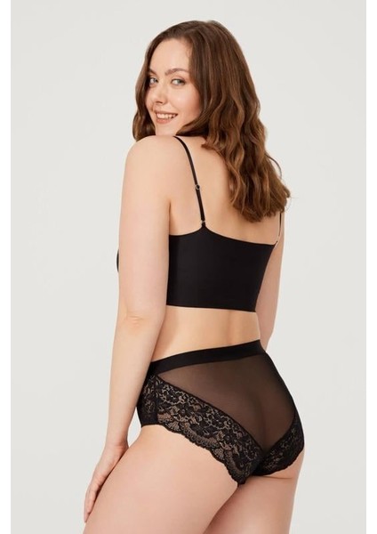 Dantelli Arkası Transparan Büyük Beden Bikini Külot 3'lü Paket-3