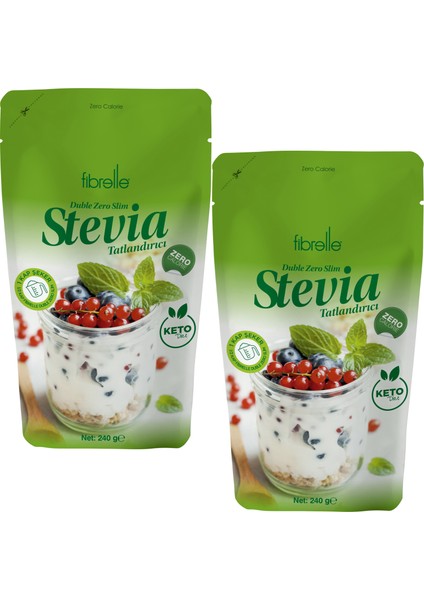 Double Zero Slim Tatlandırıcı 240 G 2 Paket Keto /Ketojenik / Vegan diyete uygundur.