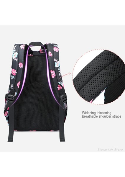 Kız Çocuk 2 Li Okul Çanta Seti Laptop Bölmeli Sırt Çantası, Termos Özellikli Beslenme Çantası Pembe OSÇ2109 modelleri