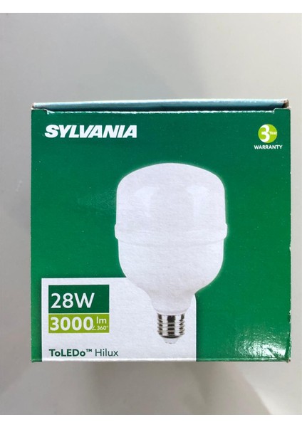 3 Adetsylvanıa Toledo Hilux 28W=3000 Lümen 6500K Beyaz LED Lamba 20,000 Saat