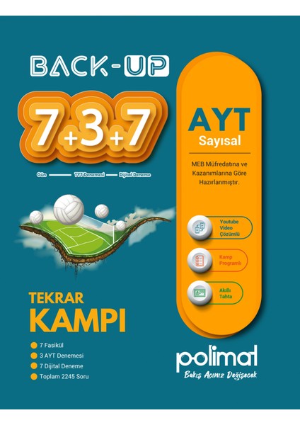 2025 AYT Back-Up 7+3+7 Sayısal Kamp Kitabı