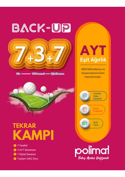 2025 AYT Back-Up 7+3+7 Eşit Ağırlık Kamp Kitabı