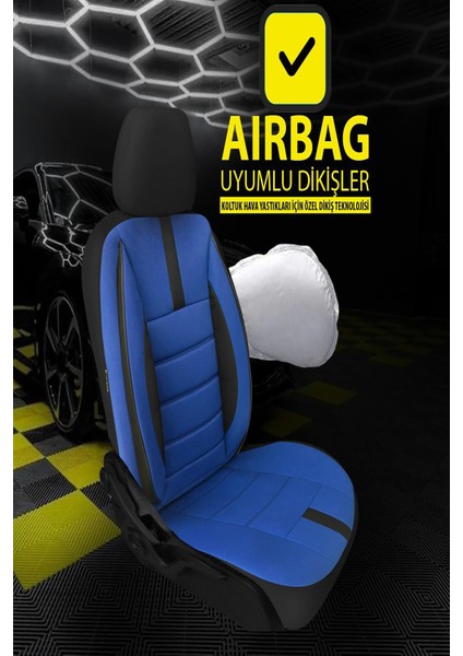 Citroen C3 Uyumlu Koltuk Kılıfı Mirage Serisi - Mavi