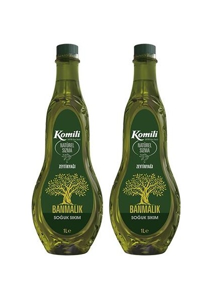 Banmalık Soğuk Sıkım Naturel Sızma Zeytinyağı 1 LT * 2 Adet