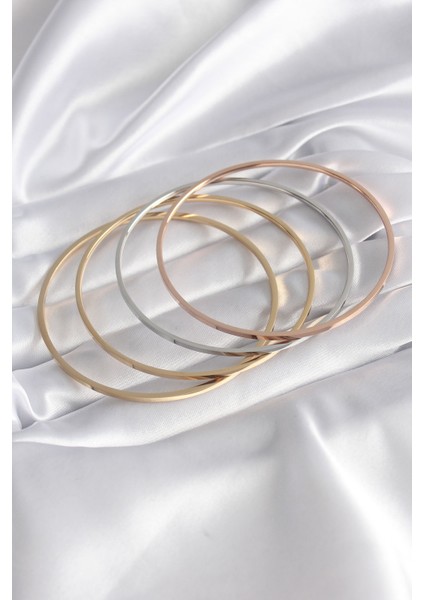 Ajda Model Dörtlü 65MM Çap Kadın Bilezik (316L Çelik)