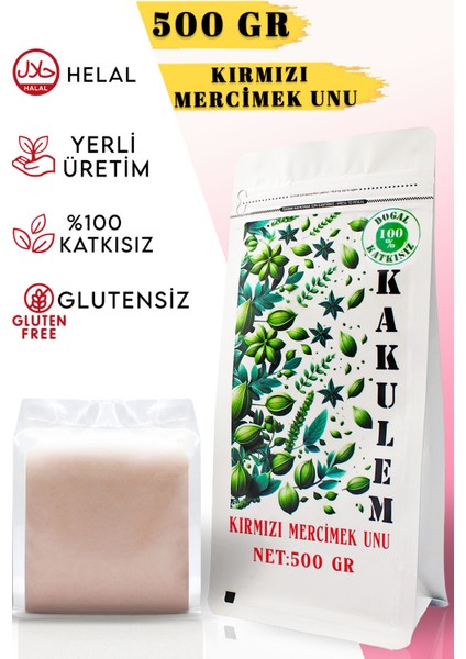 Glutensiz Sertifikalı Kırmızı Mercimek Unu 500 gr