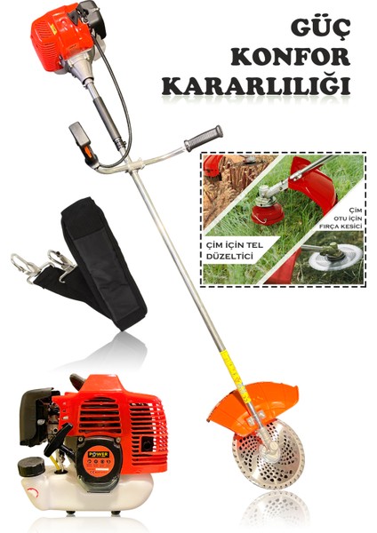 Yan Tipi Benzinli Motorlu Ot Çalı Tırpanı Çim Biçme Makinesi Tırpan