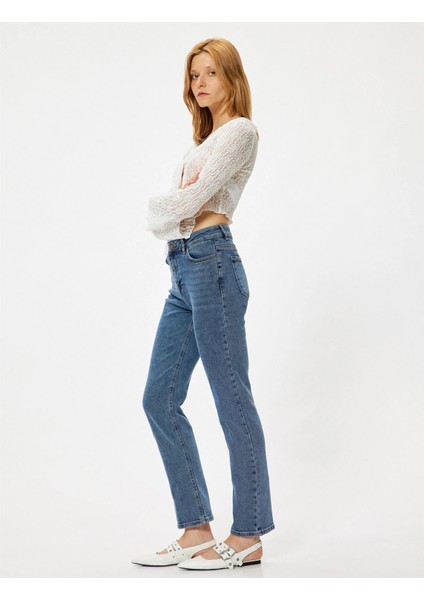 5WAL40021MD Mıd Orta Indıgo Kadın Pamuk Denim Pantolon fiyatları