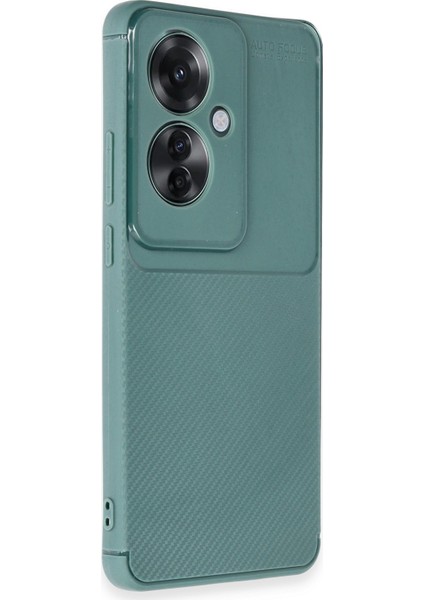 Oppo Reno 11F Kılıf Auto Focus Karbon Kapak - Koyu Yeşil 13