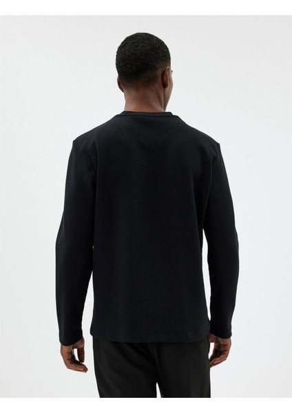 5WAM70065MK 999 Sıyah Erkek Pamuk Jersey Sweatshırt fırsatları