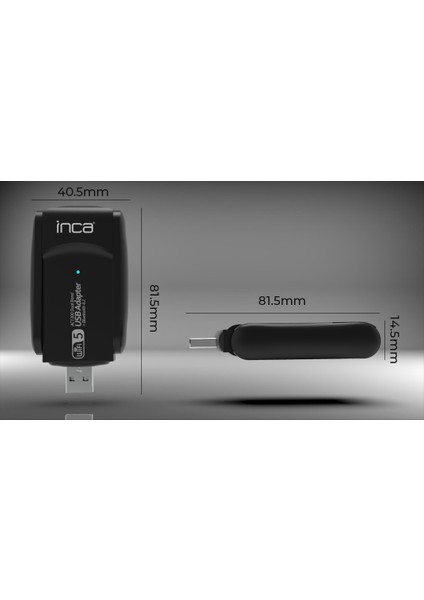 IUWA-1300X 1300MBPS Bluetooth 4.2 Dual-Bant Kablosuz-Ac USB Adaptör