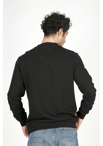 251 Lcm 241023 8101 Sıyah Jeffrey Erkek O Yaka Sweatshırt fırsatları