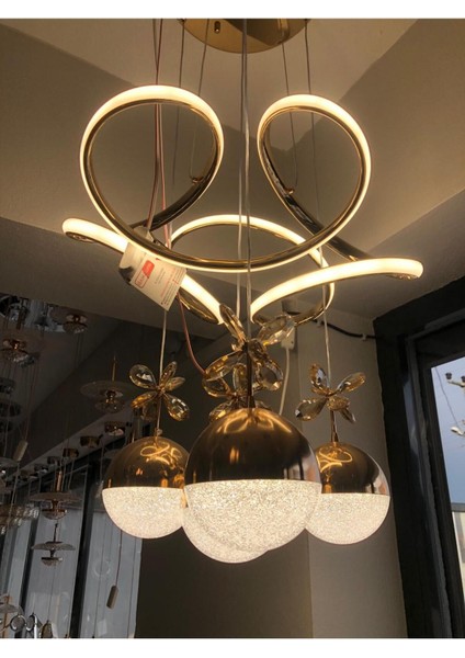 Modern Gold LED Avize 7751G 120 cm - 50 cm