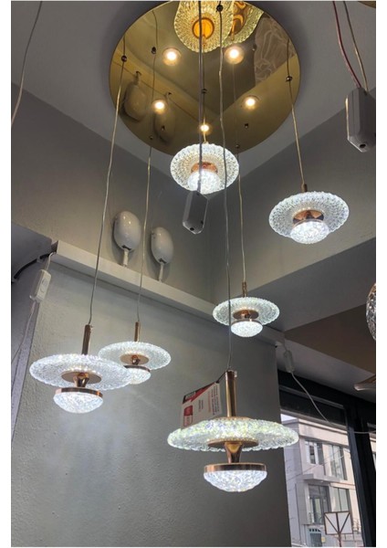 Modern Gold LED Avize 7767G 110CM - 50CM fiyatları