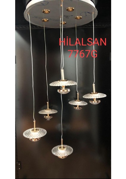 Modern Gold LED Avize 7767G 110CM - 50CM modelleri