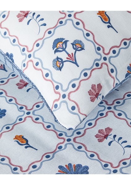 Ornate Fancy Pamuklu Çift Kişilik Nevresim Seti 200x220 Cm Mavi fırsatları