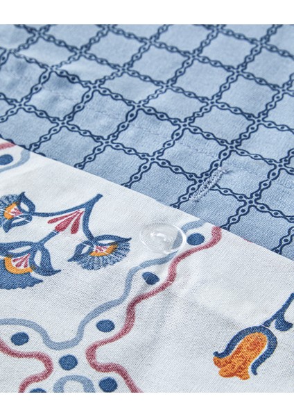 Ornate Fancy Pamuklu Çift Kişilik Nevresim Seti 200x220 Cm Mavi indirimleri