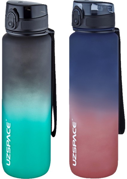 2'li Tritan Matara Seti 1000ML Büyük Boy Çift Renk Softtouch Ff Collection Tritan Su Matarası