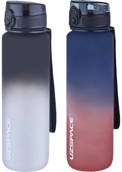 2'li Tritan Matara Seti 1000ML Büyük Boy Çift Renk Softtouch Ff Collection Tritan Su Matarası